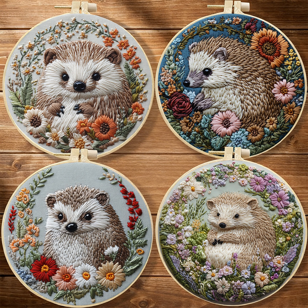 Rubbyoo Embroidery Kit - Adorable Hedgehog | Diy Animal Craft | Handmade Hoop Art  - image 1