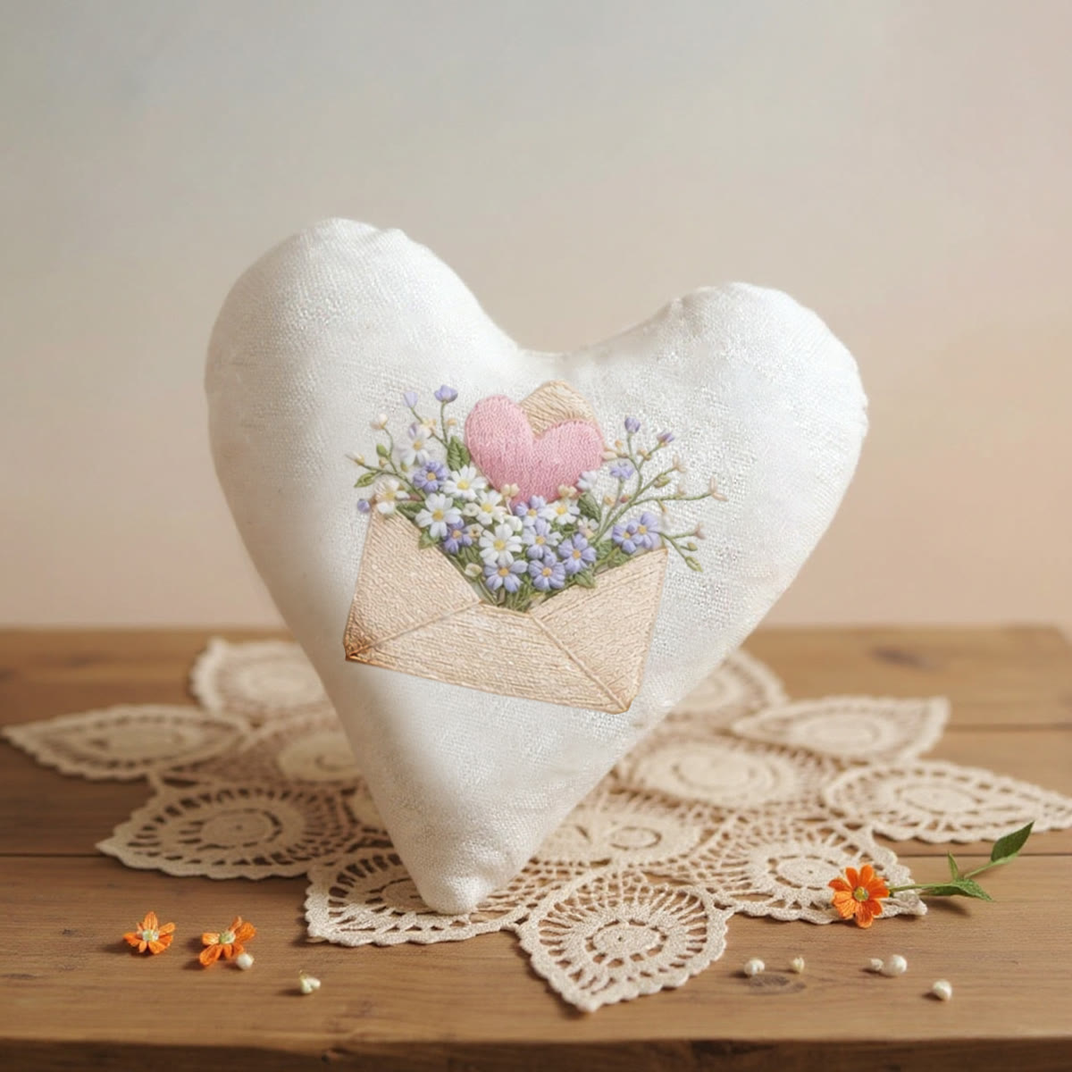 Rubbyoo Heart Embroidery Kit - Envelope Flower Heart | Charming Handmade Gift | Diy Needlecraft - image 4