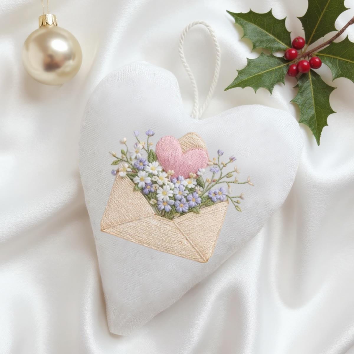Rubbyoo Heart Embroidery Kit - Envelope Flower Heart | Charming Handmade Gift | Diy Needlecraft - image 3