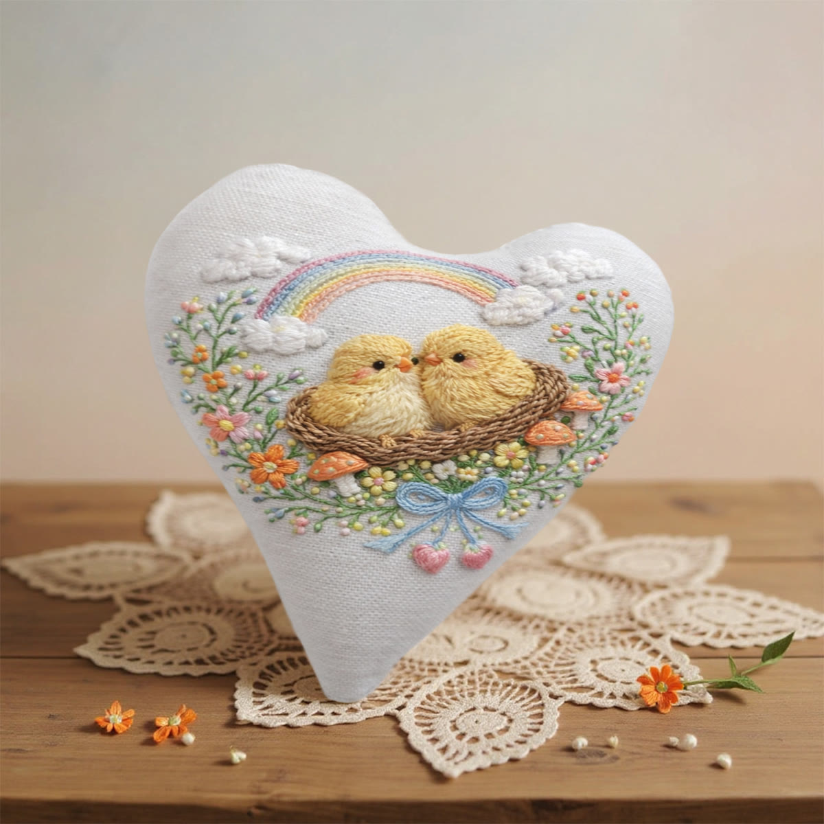 Rubbyoo Heart Embroidery Kit - Rainbow Nest Chicks | Exquisite Embroidery Craft | Top Gifting Pick - image 3