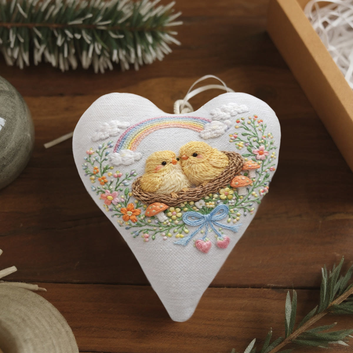 Rubbyoo Heart Embroidery Kit - Rainbow Nest Chicks | Exquisite Embroidery Craft | Top Gifting Pick - image 5