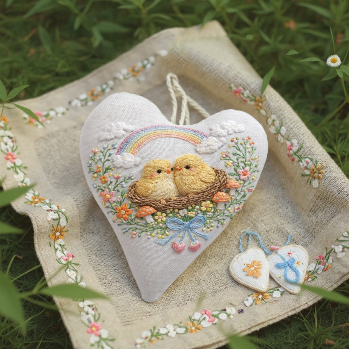 Rubbyoo Heart Embroidery Kit - Rainbow Nest Chicks | Exquisite Embroidery Craft | Top Gifting Pick - image 2