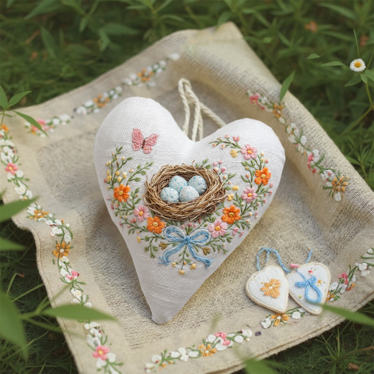 Rubbyoo Heart Embroidery Kit - Nest Blue-Speckled Eggs Butterfly | Delicate Embroidered Artistry | Go-To Gifting Option - image 2