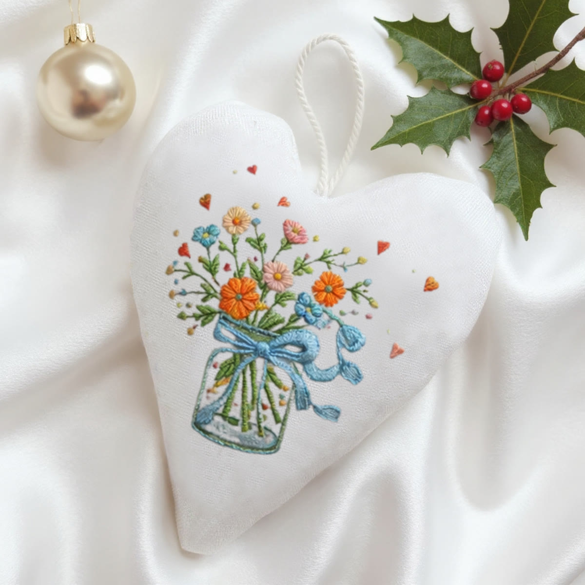 Rubbyoo Heart Embroidery Kit - Glass Vase Bouquet Mini Hearts | Refined Stitchwork Craft | Top Choice For Gifting - image 3