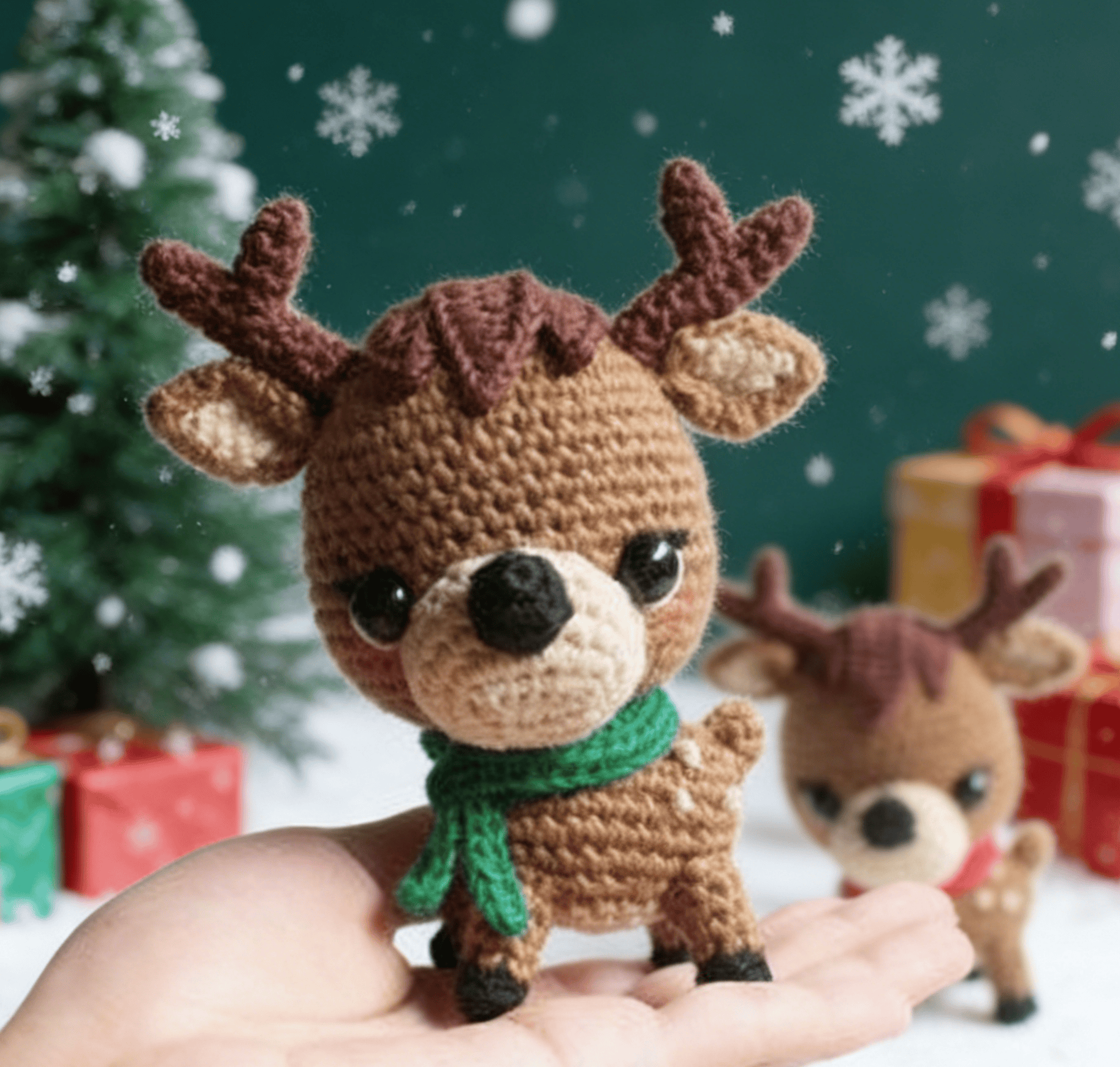 Diy Handmade Reindeers Crochet Kit - Christmas Hanging Craft | Perfect Handmade Gift For Kid - image 1
