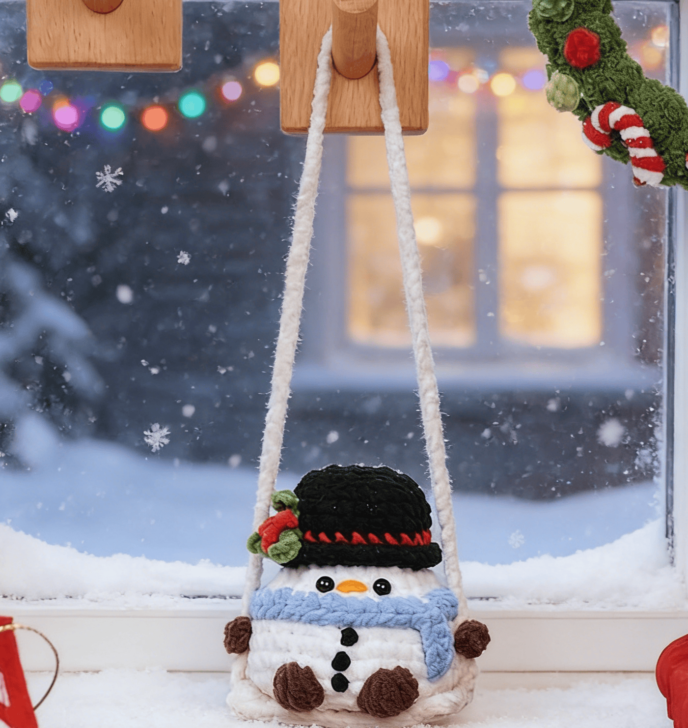 Diy Handmade Snowman Crochet Kit - Lovely Snowman Craft | Perfect Car Hanging - image 3