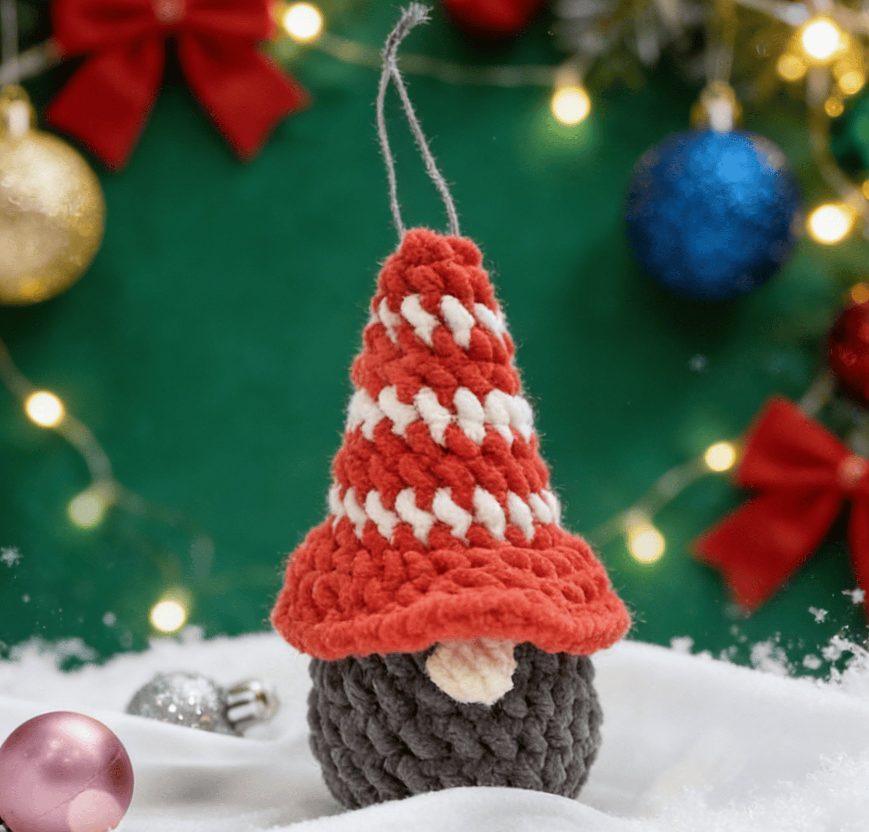Diy Handmade Christmas Series Crochet Kit - Holiday Wall Decoration | Beginner Handmade Art - Gnome - image 2