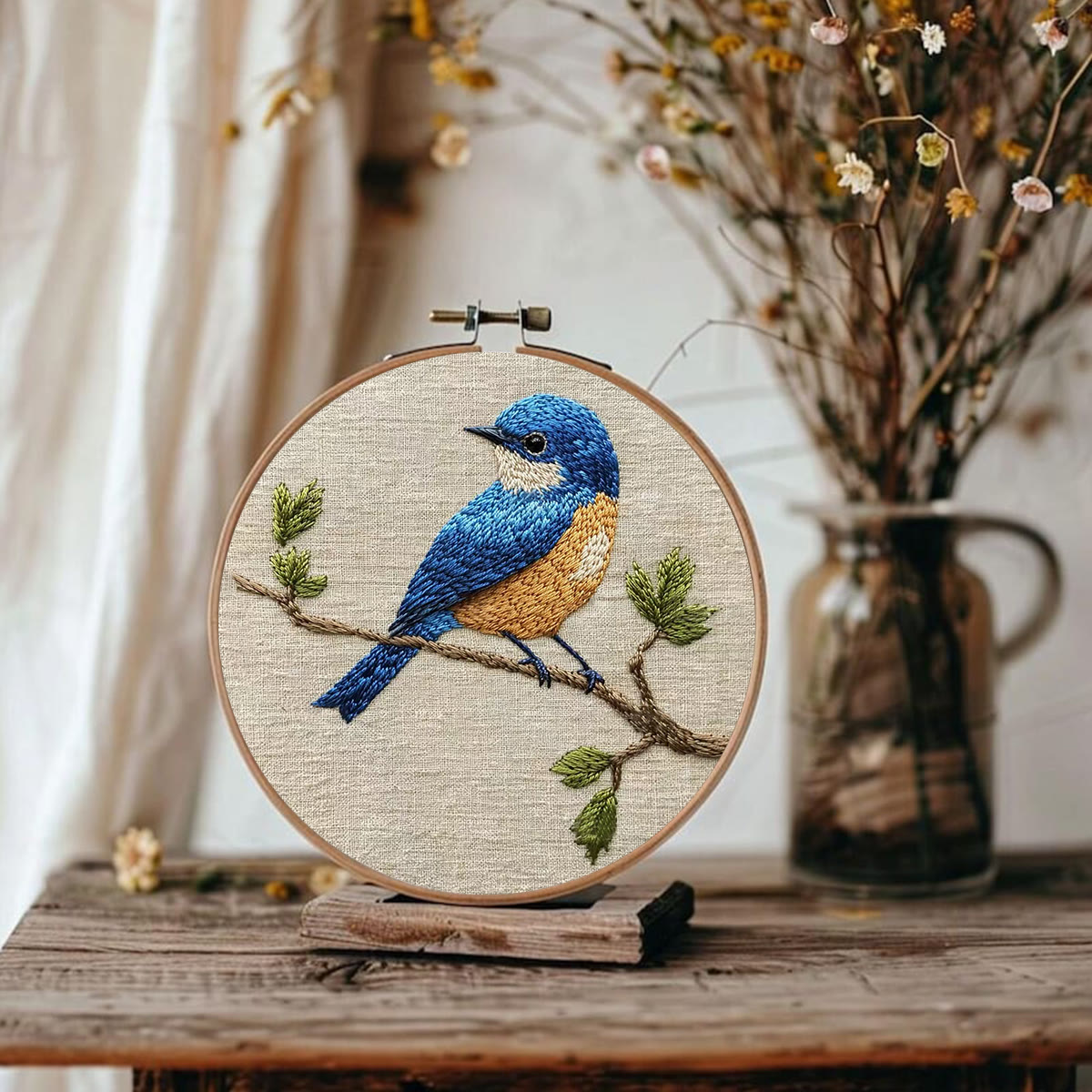 Rubbyoo Embroidery Kit - Blue Bird | Modern Decorative Craft | Personalized Gift For Her - image 3