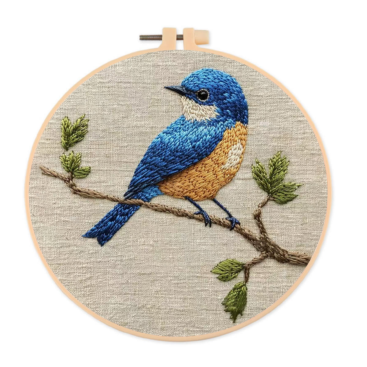 Rubbyoo Embroidery Kit - Blue Bird | Modern Decorative Craft | Personalized Gift For Her - 20*20cm - image 1