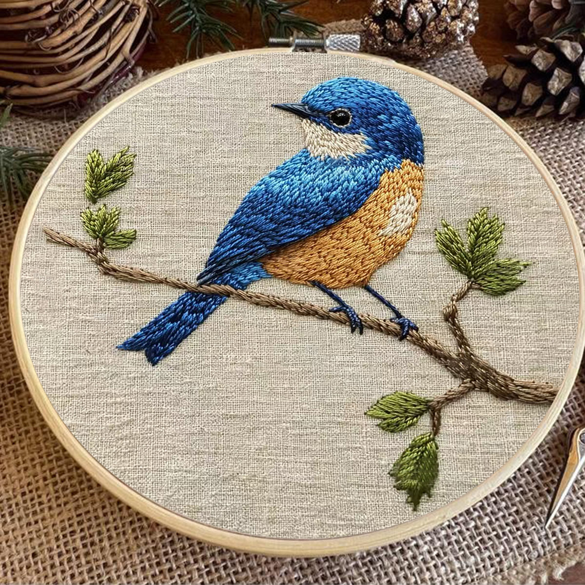 Rubbyoo Embroidery Kit - Blue Bird | Modern Decorative Craft | Personalized Gift For Her - image 9