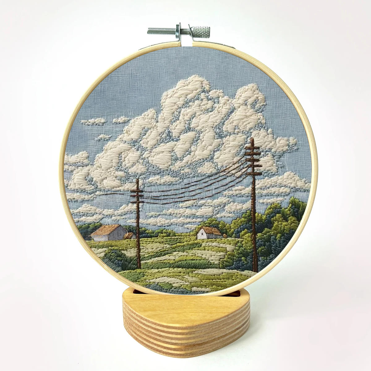 Rubbyoo Embroidery Kit - Rural Cloudscape Scene | Fresh Indoor Hanging Decor | Ideal Gifting Choice - image 2