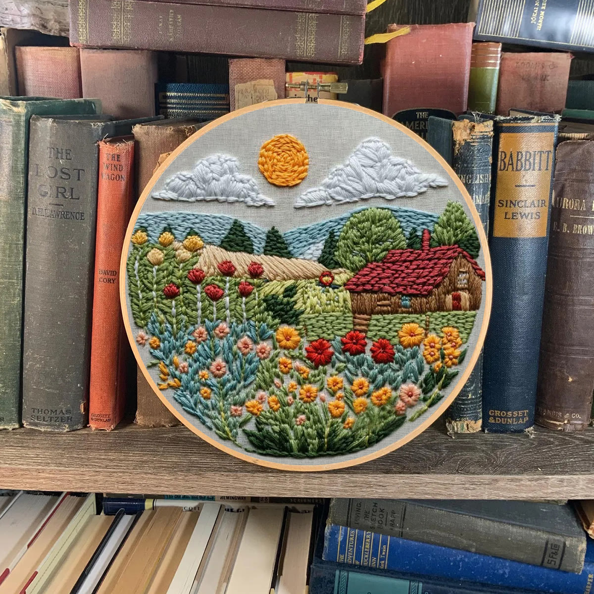 Rubbyoo Embroidery Kit - Sunlit Flower Field Cottage | Vibrant Indoor Wall Accent | Top Gifting Option - image 9