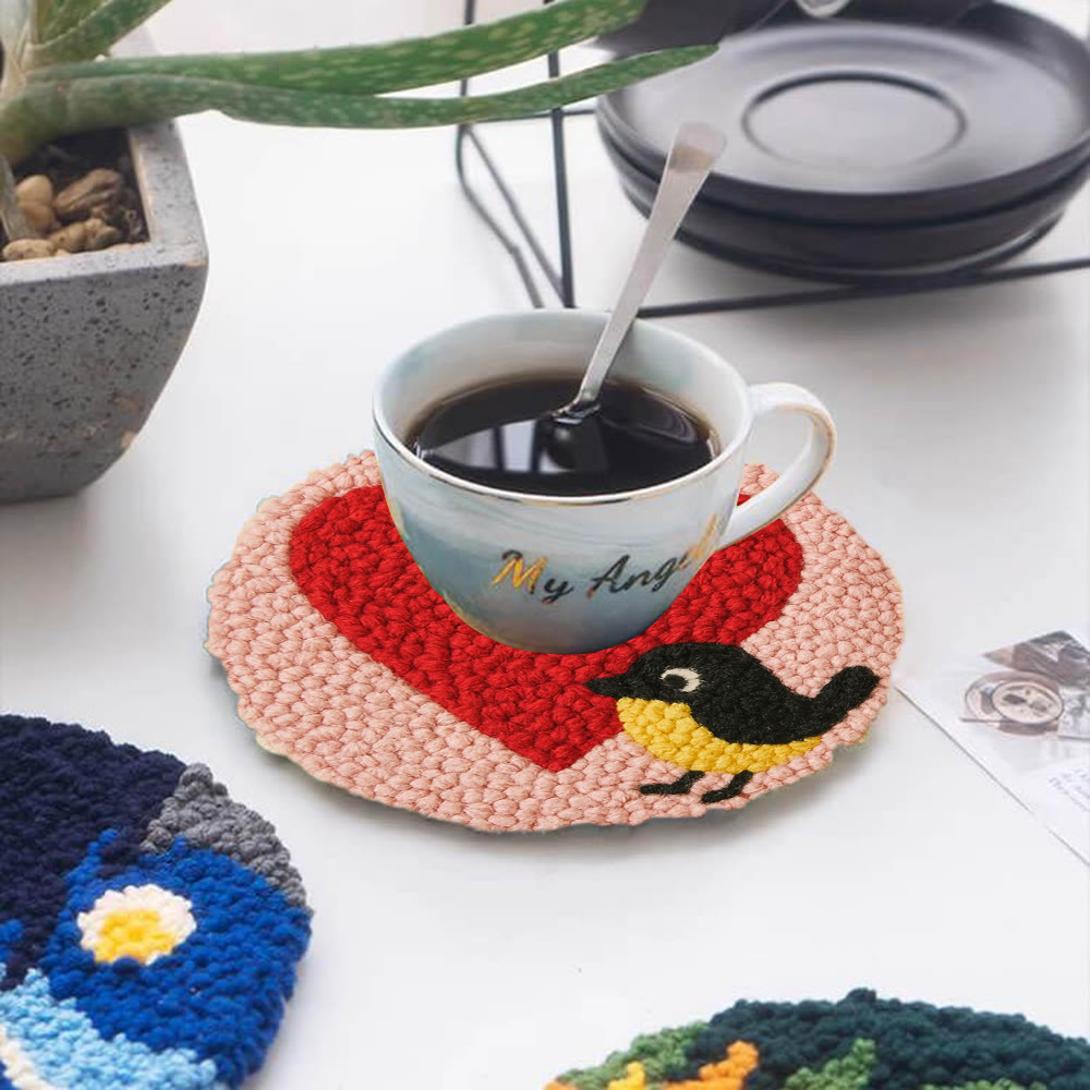 Vibrant Plush Heart Bird Punch Needle Kit – Newbie-friendly Craft | Top Gifting Pick - image 6