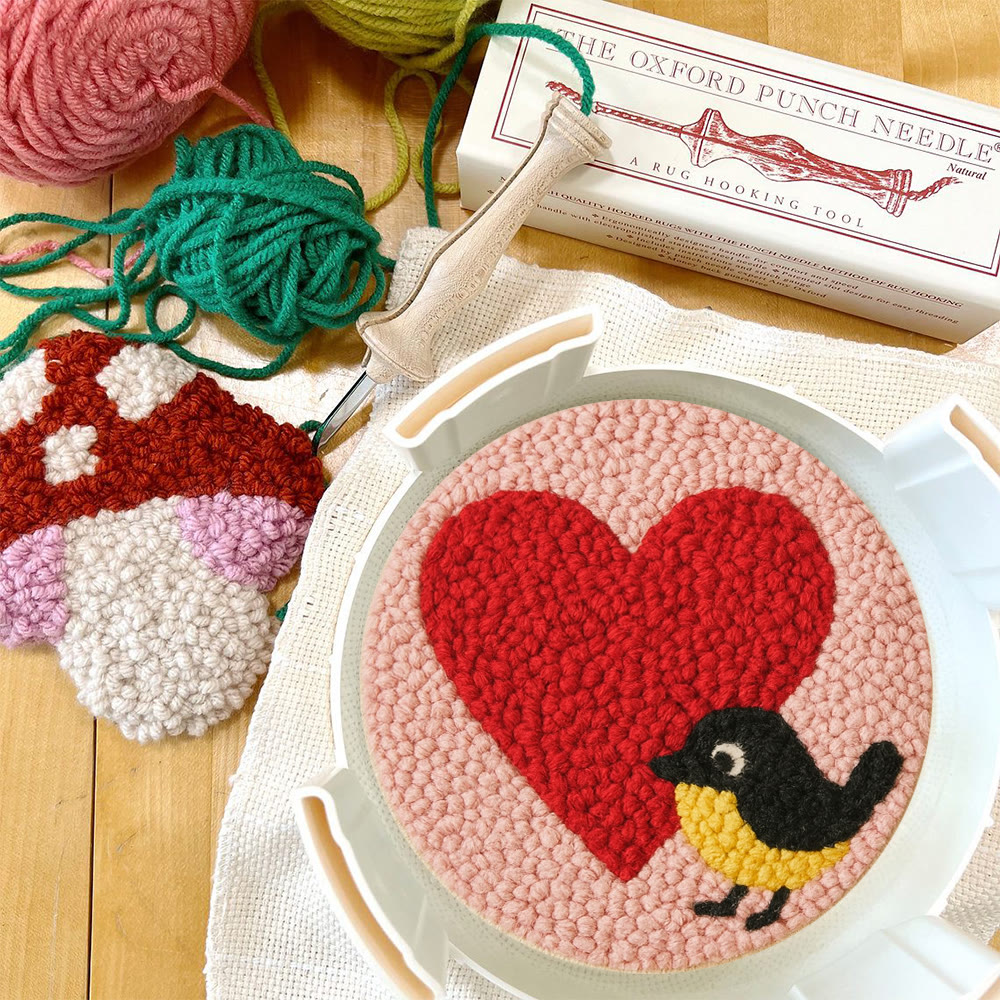 Vibrant Plush Heart Bird Punch Needle Kit – Newbie-friendly Craft | Top Gifting Pick - image 12