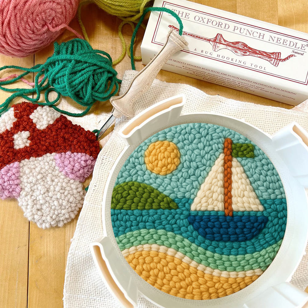 Coastal Sailboat Scene Punch Needle Kit – Novice-ready Handcraft | Charming Decor Accent - image 12
