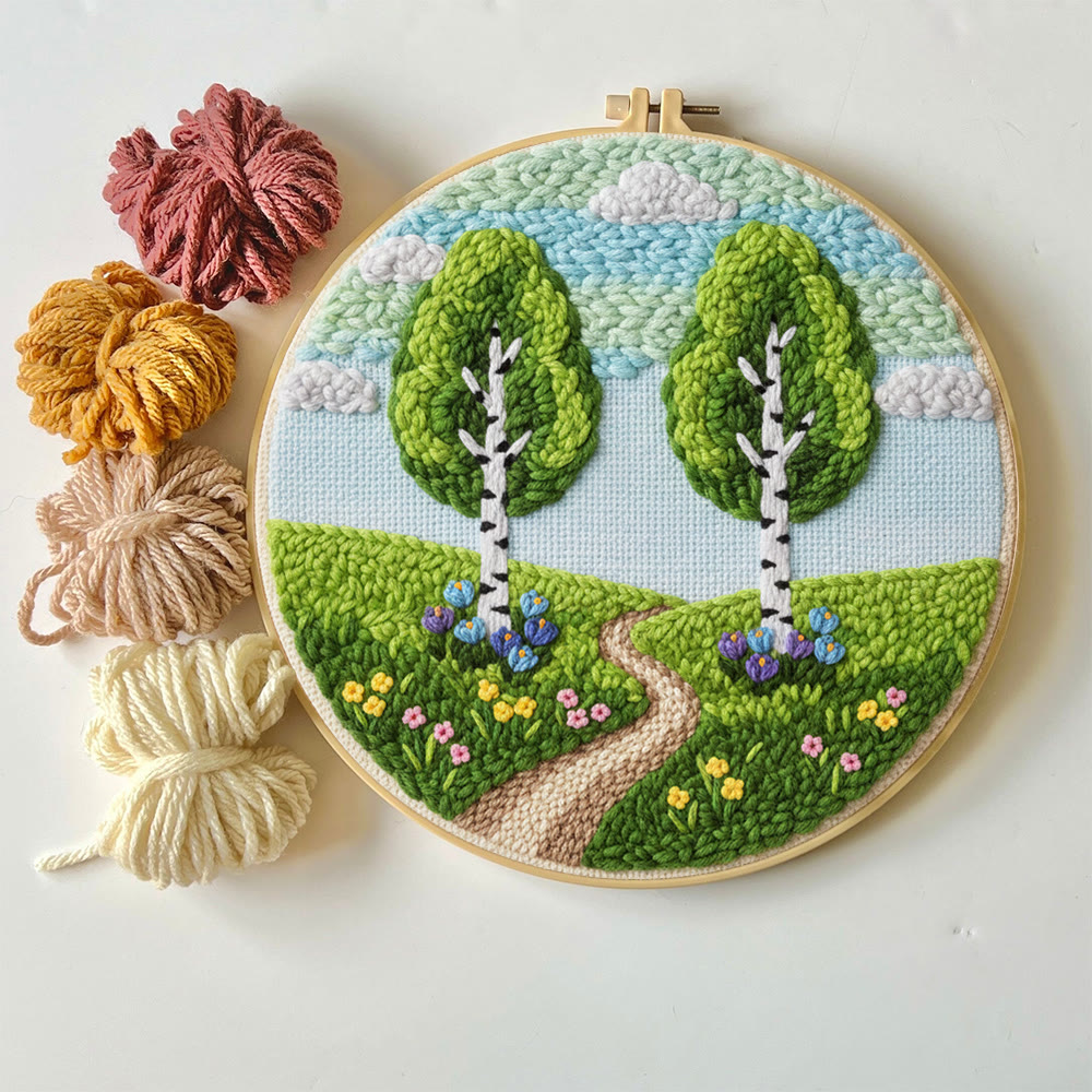 Spring Woodland Path Punch Needle Kit – Entry-level Diy Craft | Indoor Scenic Wall Hanging - image 2
