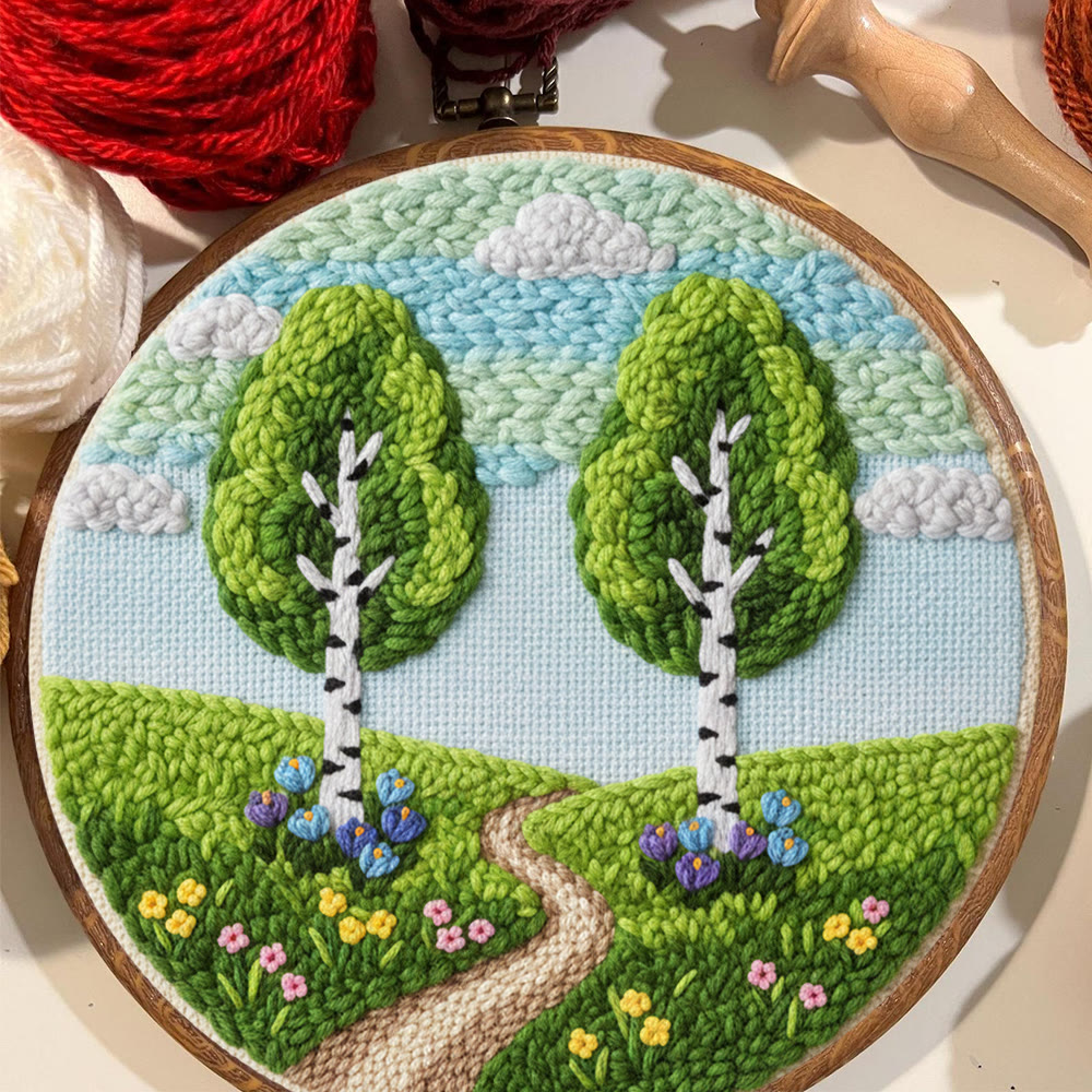 Spring Woodland Path Punch Needle Kit – Entry-level Diy Craft | Indoor Scenic Wall Hanging - image 4