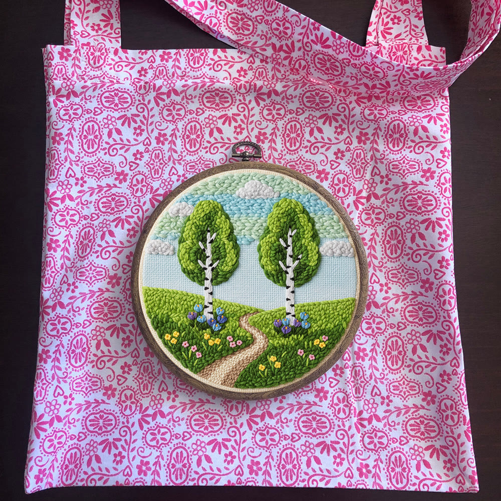 Spring Woodland Path Punch Needle Kit – Entry-level Diy Craft | Indoor Scenic Wall Hanging - image 11