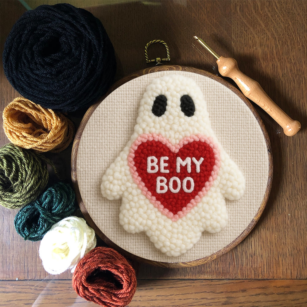 Cute Ghost "be My Boo" Punch Needle Kit – Easy-to-make Diy Project | Confessional Handmade Gift - image 4