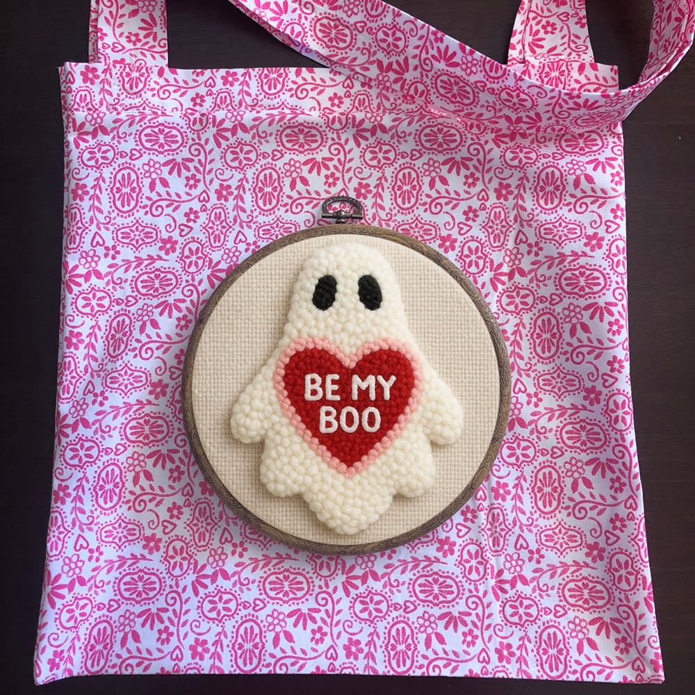 Cute Ghost "be My Boo" Punch Needle Kit – Easy-to-make Diy Project | Confessional Handmade Gift - image 11