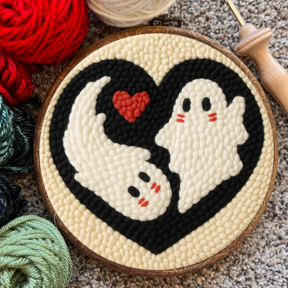 Yin-Yang Ghost Heart Punch Needle Kit – Simple-to-craft DIY Work | Romantic Handcrafted Present - image 9