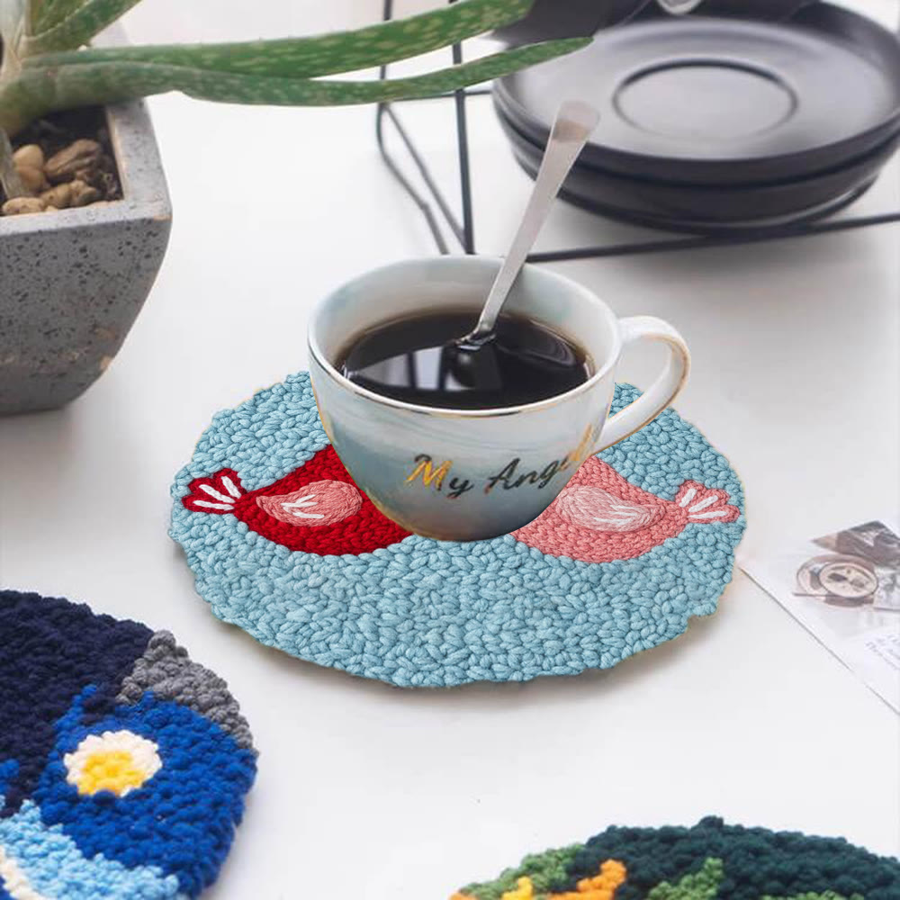 Stripe Heart Red Pink Bird Punch Needle Kit – Novice-accessible Diy Endeavor | Romantic Decor Essential - image 5