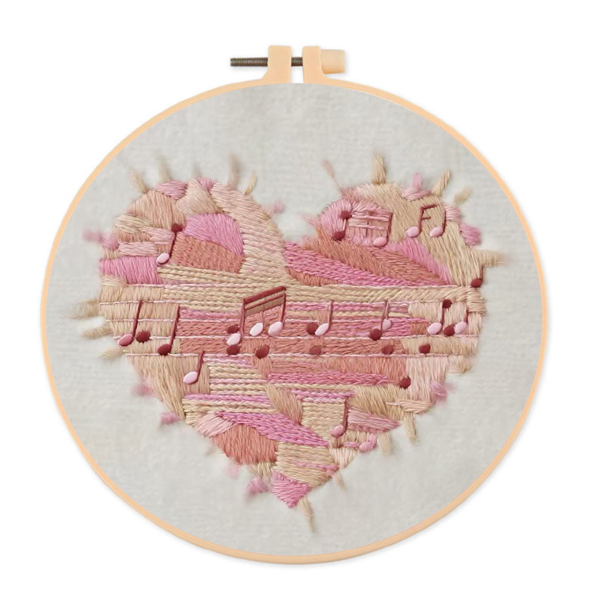 Rubbyoo Embroidery Kit - Valentine Heart | Handmade Gift For Lovers | Diy Desk Decor - 20*20cm - image 1