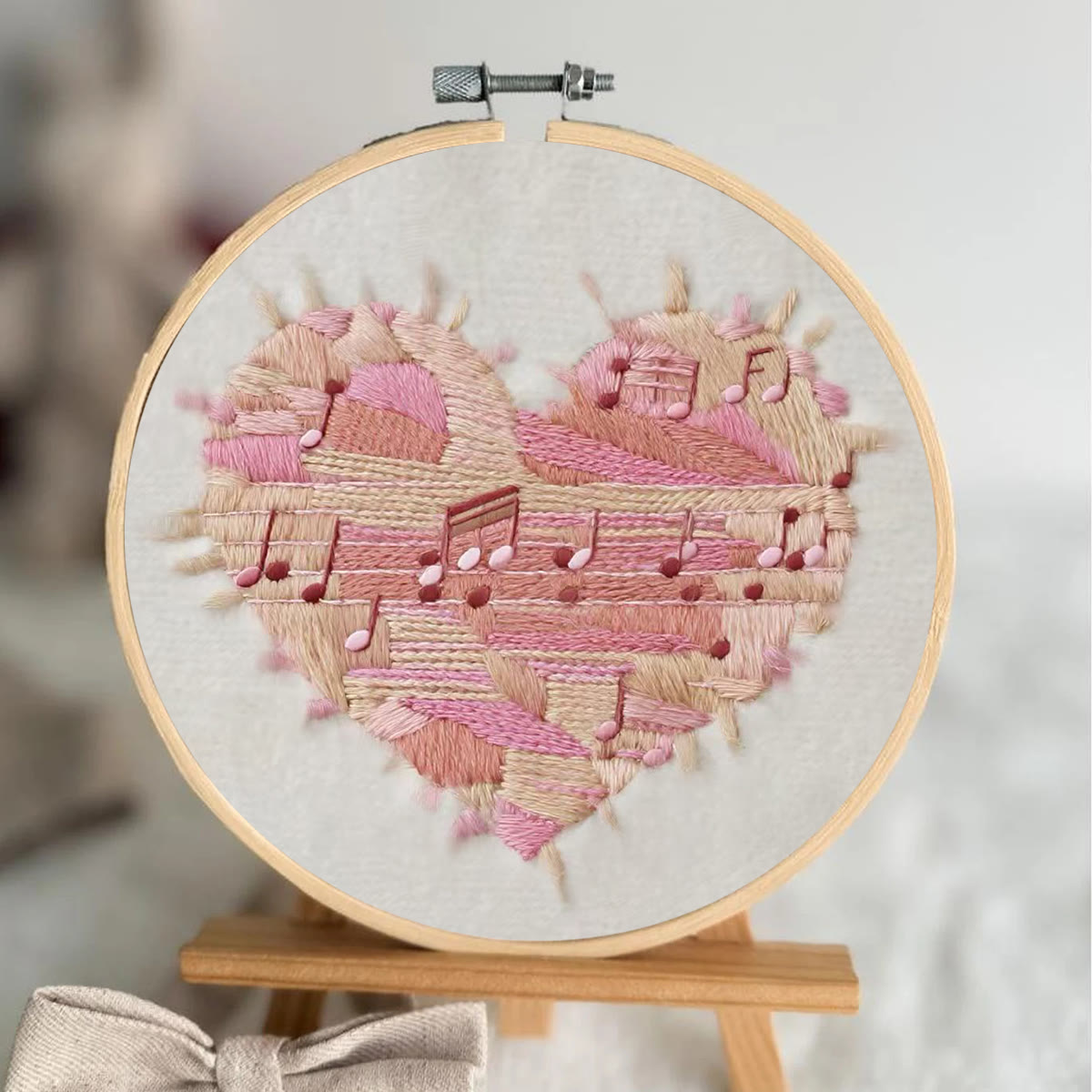 Rubbyoo Embroidery Kit - Valentine Heart | Handmade Gift For Lovers | Diy Desk Decor - image 3