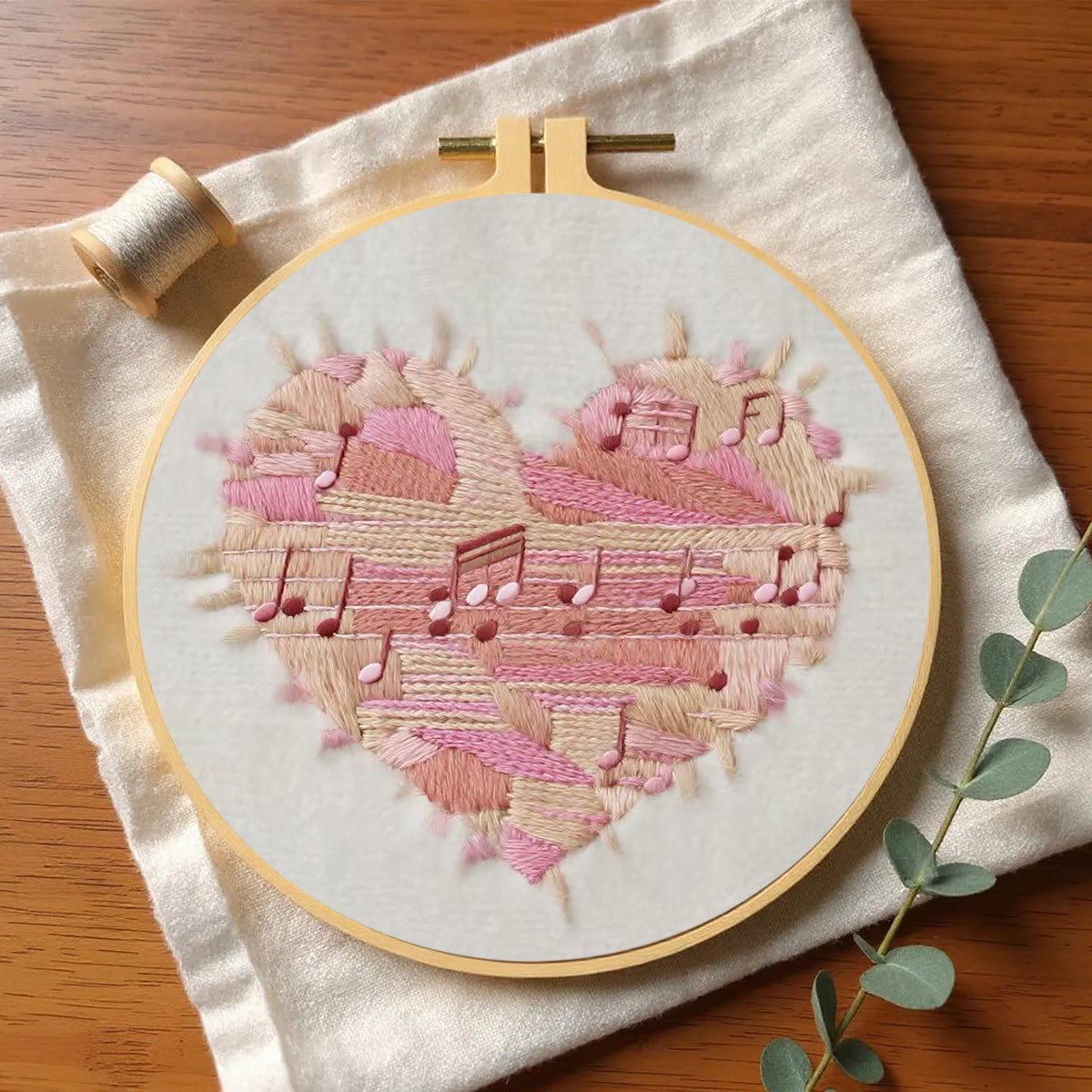 Rubbyoo Embroidery Kit - Valentine Heart | Handmade Gift For Lovers | Diy Desk Decor - image 2