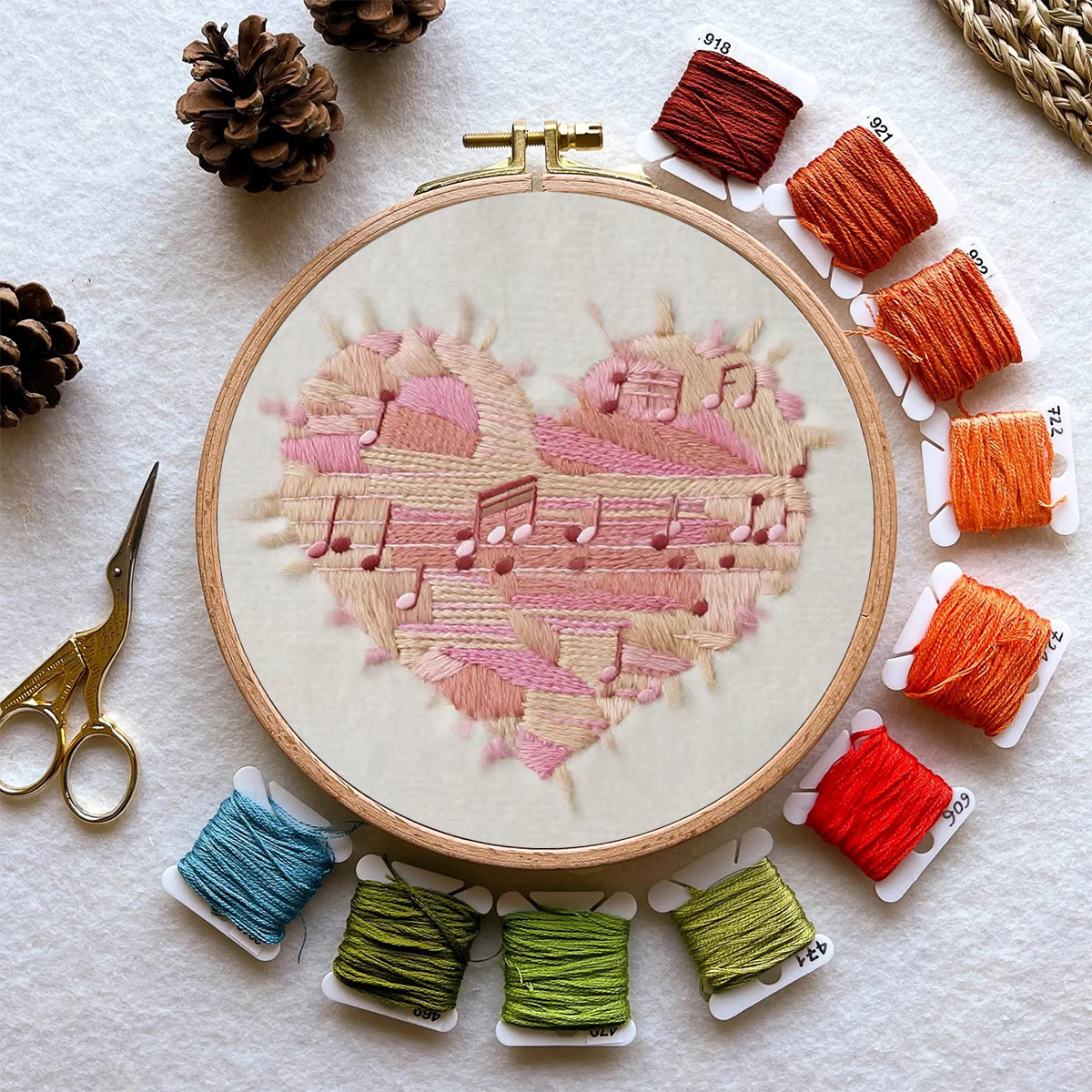 Rubbyoo Embroidery Kit - Valentine Heart | Handmade Gift For Lovers | Diy Desk Decor - image 9