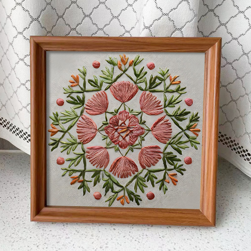 Rubbyoo Embroidery Kit - Colorful Floral | Perfect Home Ornament | Unique Hoop Art  - Embroidery Kit Plus An Extra Frame - image 11