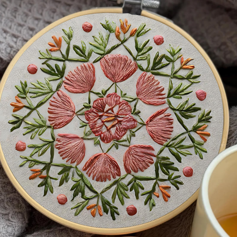 Rubbyoo Embroidery Kit - Colorful Floral | Perfect Home Ornament | Unique Hoop Art  - image 4