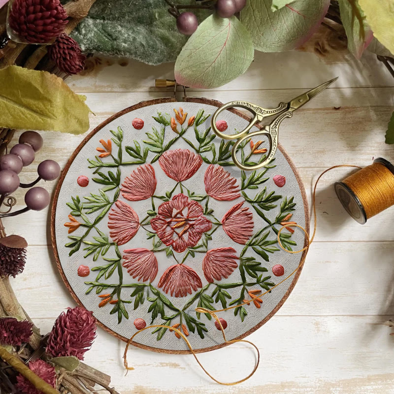 Rubbyoo Embroidery Kit - Colorful Floral | Perfect Home Ornament | Unique Hoop Art  - image 3