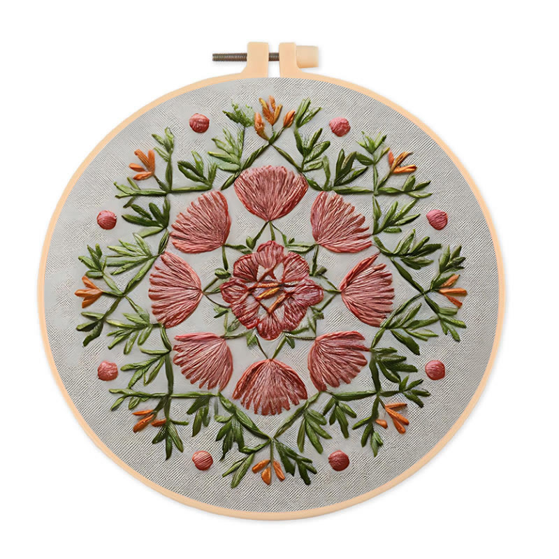 Rubbyoo Embroidery Kit - Colorful Floral | Perfect Home Ornament | Unique Hoop Art  - 20*20cm - image 1