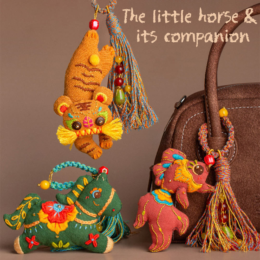 Little Horse And Companion Embroidery Kit - Adorable Animal Craft | Perfect Handmade Pendant | Unique Gift Idea - image 1