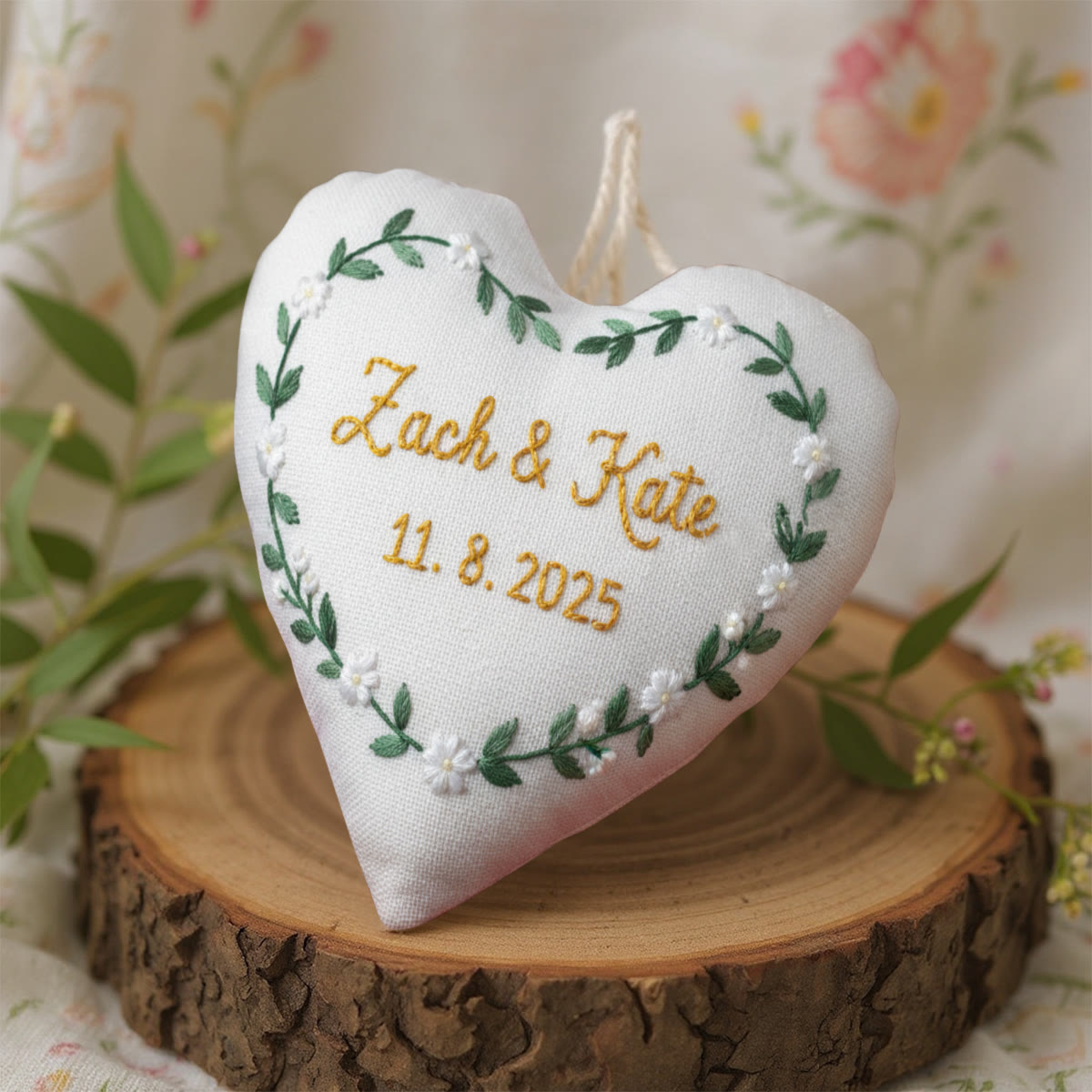 Rubbyoo Heart Embroidery Kit - Zach Kate White Blossom Wreath | Elegant Ornament Piece | Top Gifting Selection - image 2