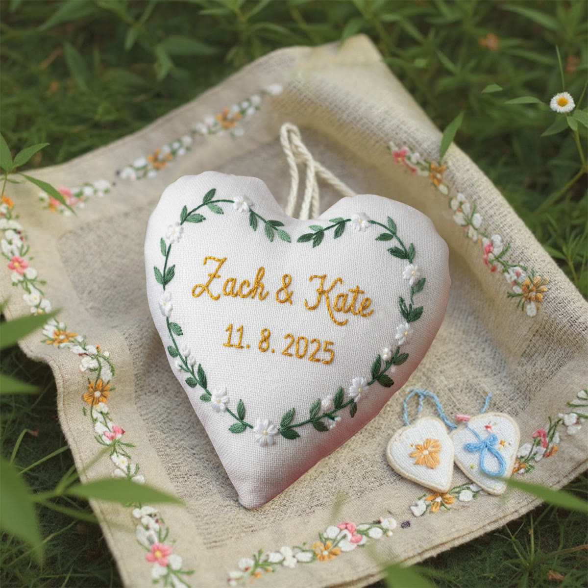 Rubbyoo Heart Embroidery Kit - Zach Kate White Blossom Wreath | Elegant Ornament Piece | Top Gifting Selection - image 7