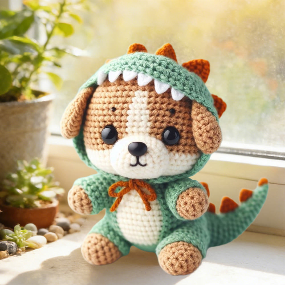 Diy Handmade Funny Dog Crochet Kit - Creative Dinosaur Doll | Nice Handmade Birthday Gift For Kid - Diy Handmade Funny Dog Crochet Kit - image 1