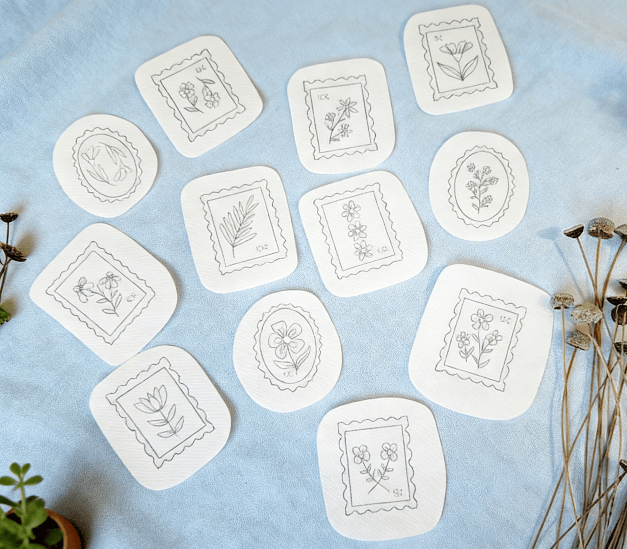 Flower Stamp Stick And Stitch Patterns | Creative Handmade Craft | Gifts For Embroidery lover - image 4