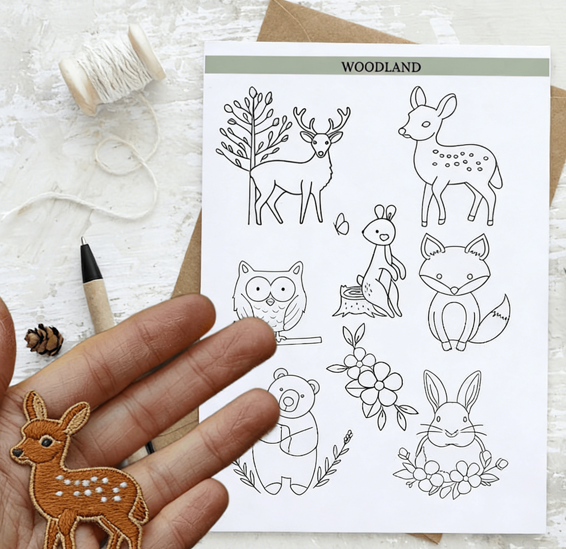 Woodland Animal Stick And Stitch Patterns | Diy Needle Artwork | Perfect Handmade Craft  - image 1