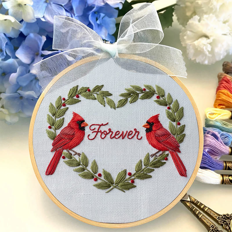 Rubbyoo Embroidery Kit - Forever Love | Handmade Bird Craft | Diy Valentine Gifts - image 3