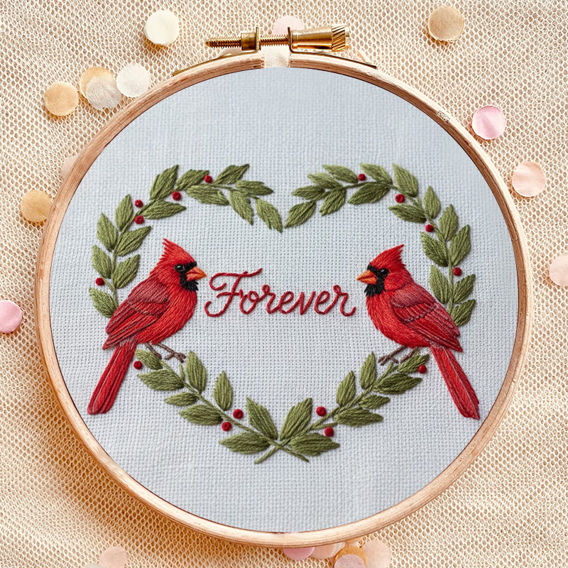 Rubbyoo Embroidery Kit - Forever Love | Handmade Bird Craft | Diy Valentine Gifts - image 8