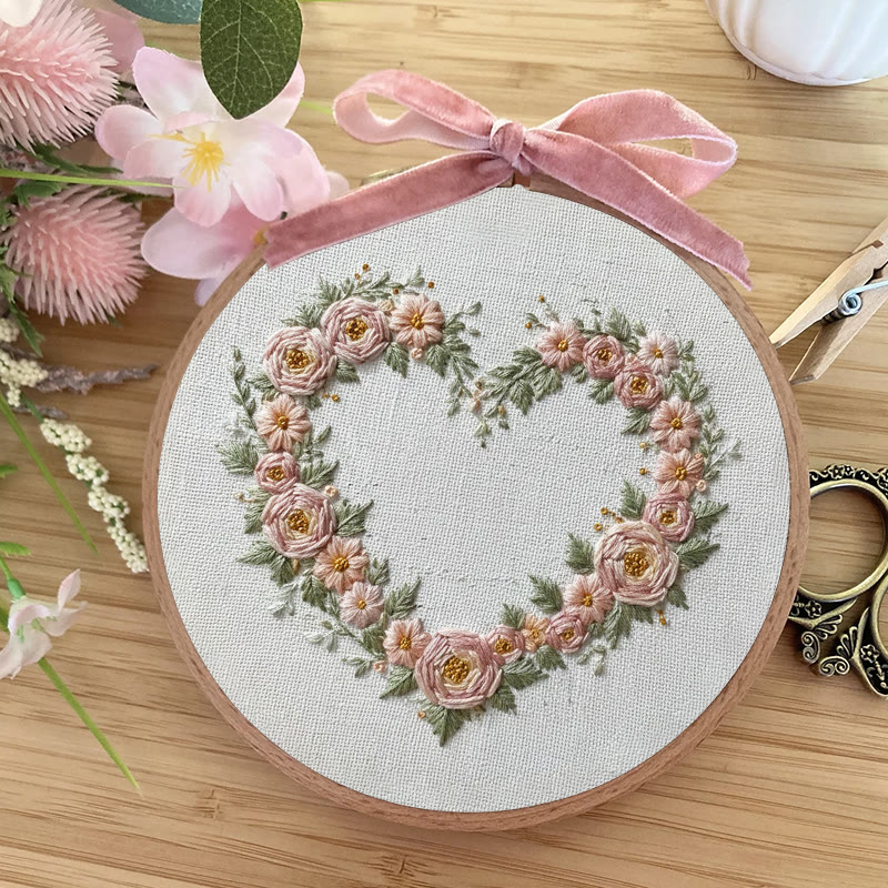Rubbyoo Embroidery Kit - Romantic Heart | Perfect Anniversary Gift | Easy Handmade Craft - image 2