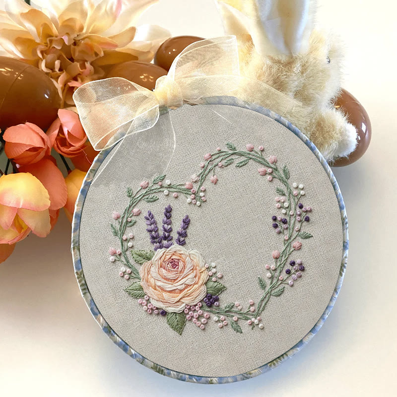 Rubbyoo Embroidery Kit - Charming Love | Handmade Floral Needlework | Nice Wall Ornament - image 2