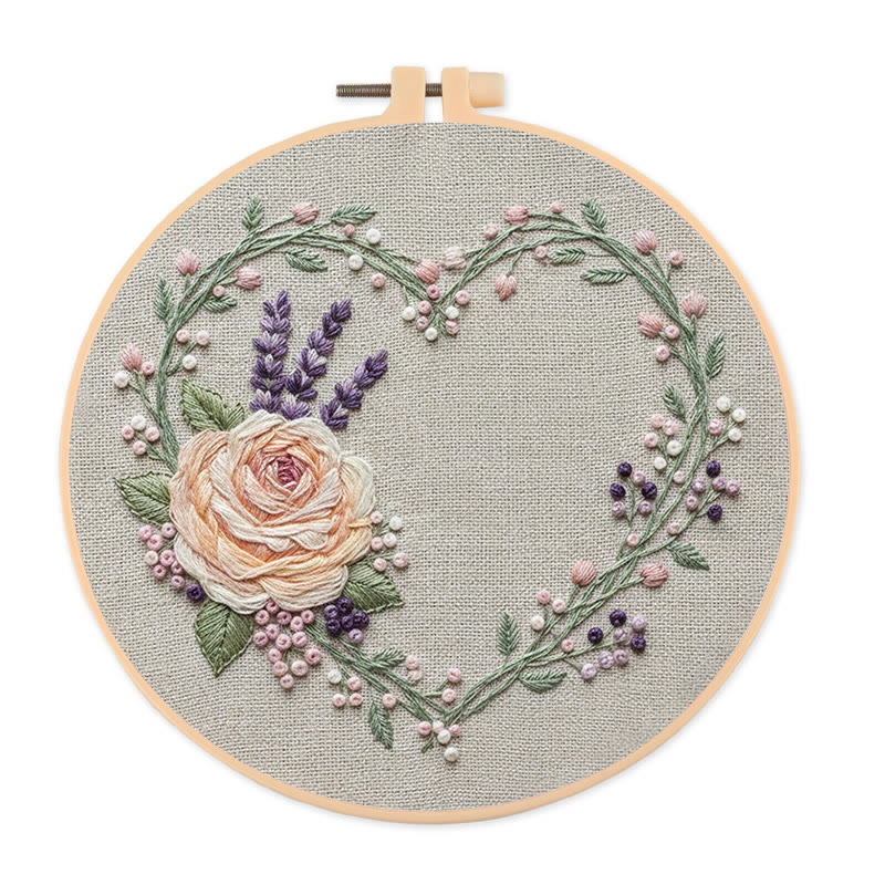 Rubbyoo Embroidery Kit - Charming Love | Handmade Floral Needlework | Nice Wall Ornament - 20*20cm - image 1