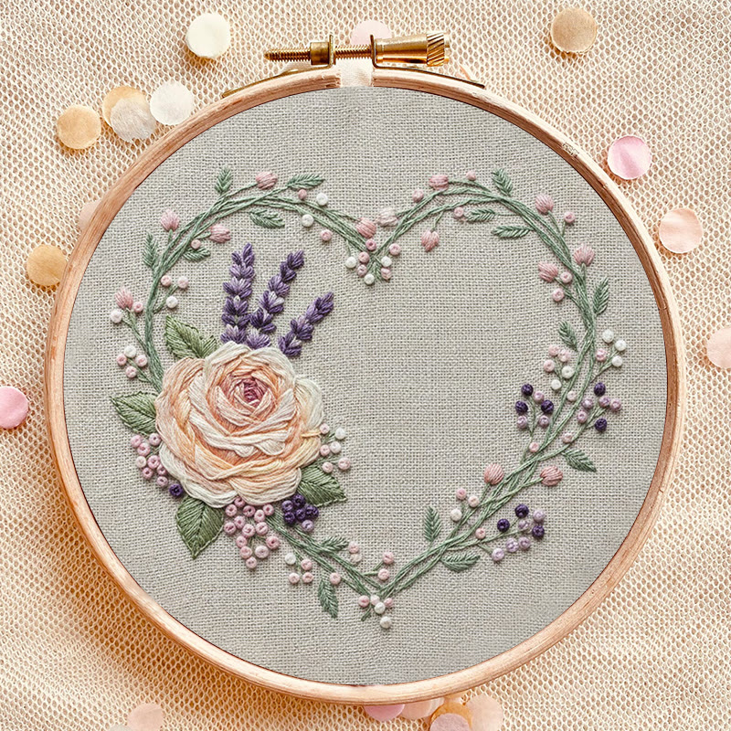 Rubbyoo Embroidery Kit - Charming Love | Handmade Floral Needlework | Nice Wall Ornament - image 8