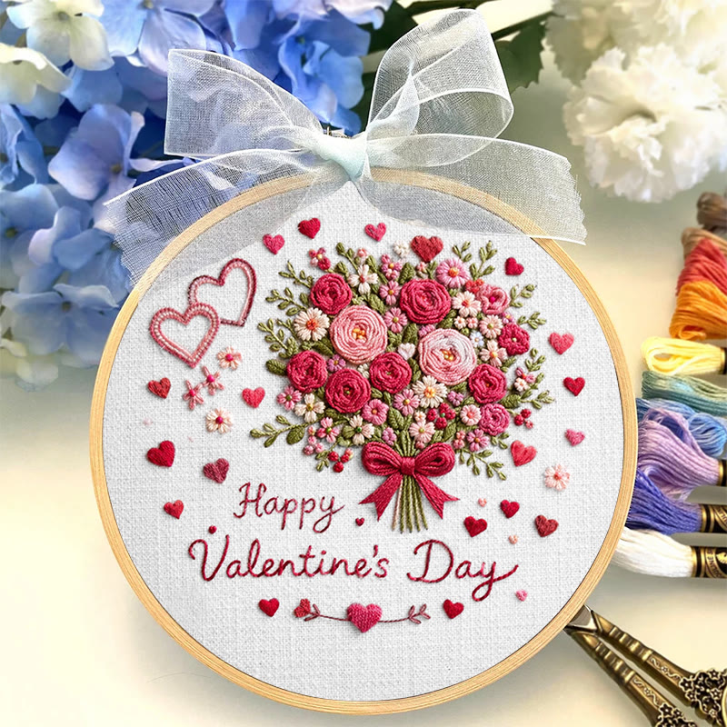 Rubbyoo Embroidery Kit - Blooming Bouquet | Diy Valentine's Day Collection | Handmade Gift For Her - image 3