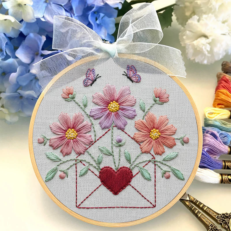 Rubbyoo Embroidery Kit - Flower Letter | Beginner Handmade Craft | Unique Stitch Artwork - image 2