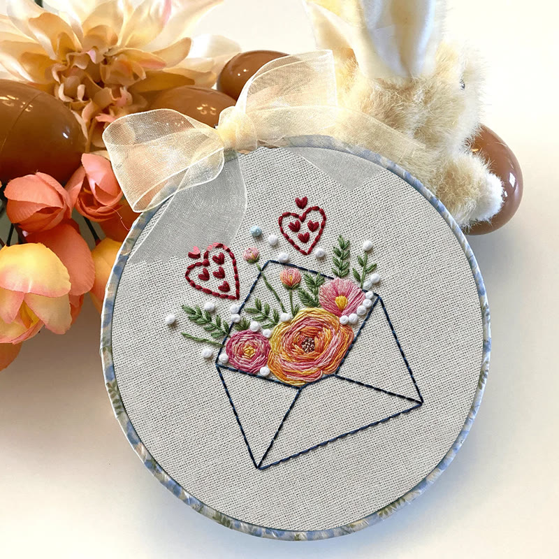 Rubbyoo Embroidery Kit - Love Envelope | Diy Needle Art Project | Nice For Desk Decor - image 2