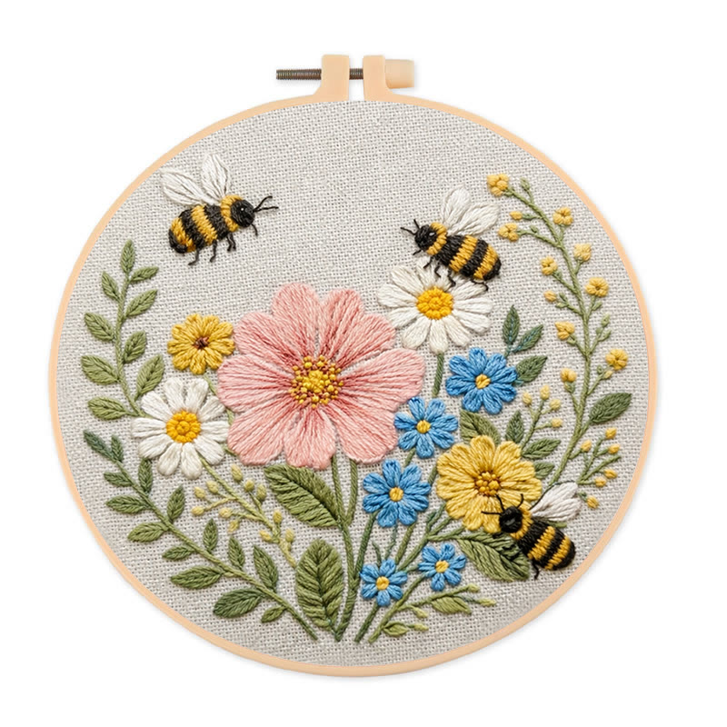 Rubbyoo Embroidery Kit - Spring Time | Needlework For Home Decoration | Handmade Art Craft - 20*20cm - image 1